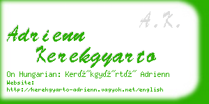 adrienn kerekgyarto business card